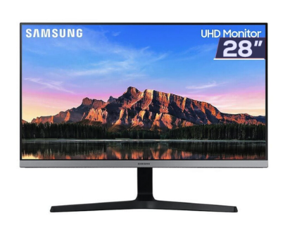 Monitor Samsung LU28R550UQLMZD Tela 28 LED 4K Ultra HD Preto e Prata 2 HDMI + DisplayPort