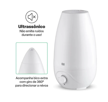 Umidificador de Ar Multilaser Easy Air Bivolt 2,6 Litros Branco - HC118