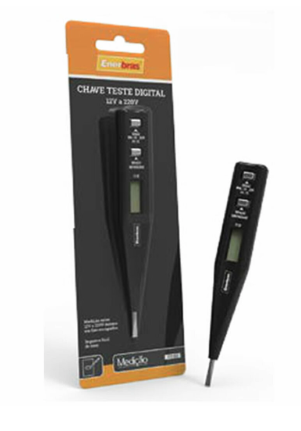 Chave Teste Digital 12V a 220V Enerbras CT E2 Preto