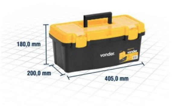 Caixa Para Ferramentas Plástica 40,5 cm x 20,0 cm x 18,0 cm CPV 0405 VONDER 6105405000