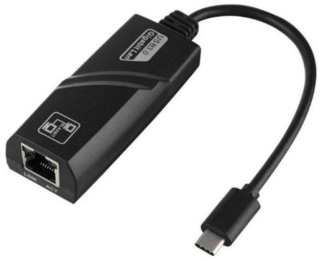 Adaptador USB Type-C 3.0 Macho x Rede RJ45 10/100/1000 F3 Preto JC-TYC-R02 - 127