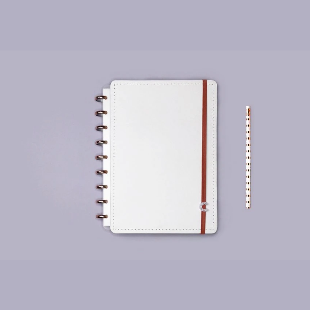 Caderno Inteligente All White 60 Folhas com Pauta e 20 Folhas Lisas