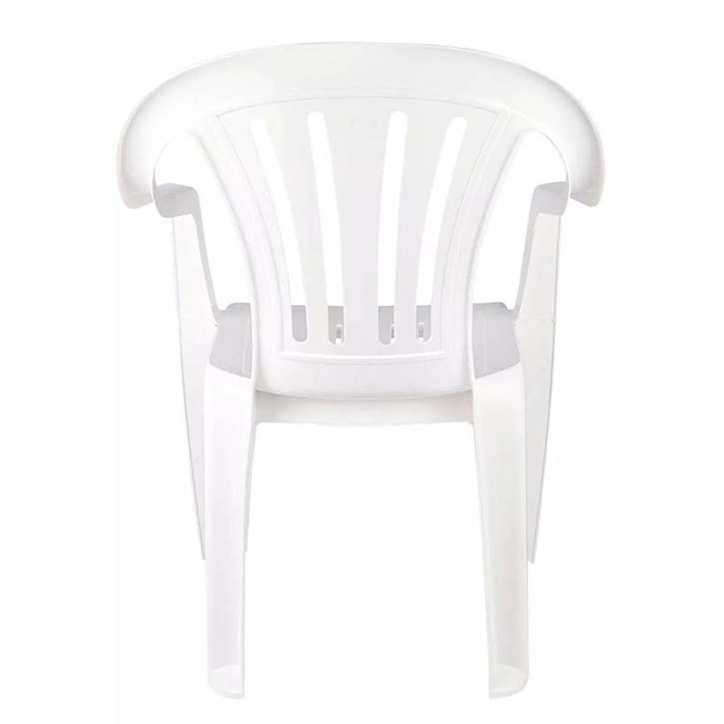 Cadeira Fixa Poltrona Plástico com Braço Branco Bela Vista Mor - 15151101 - Resistente e Suporta Até 182 Kg