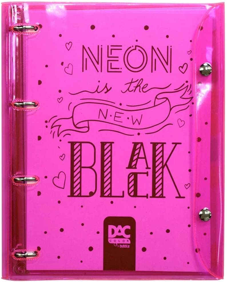 Fichário Universitário DAC Color Bubble Cristal Neon com 192 Folhas