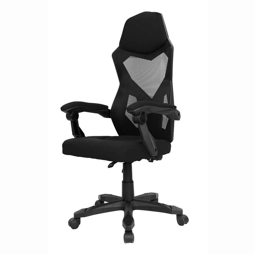 Cadeira Giratória com Braço Estofada Tela Mesh Preto Relax Multi - GA211