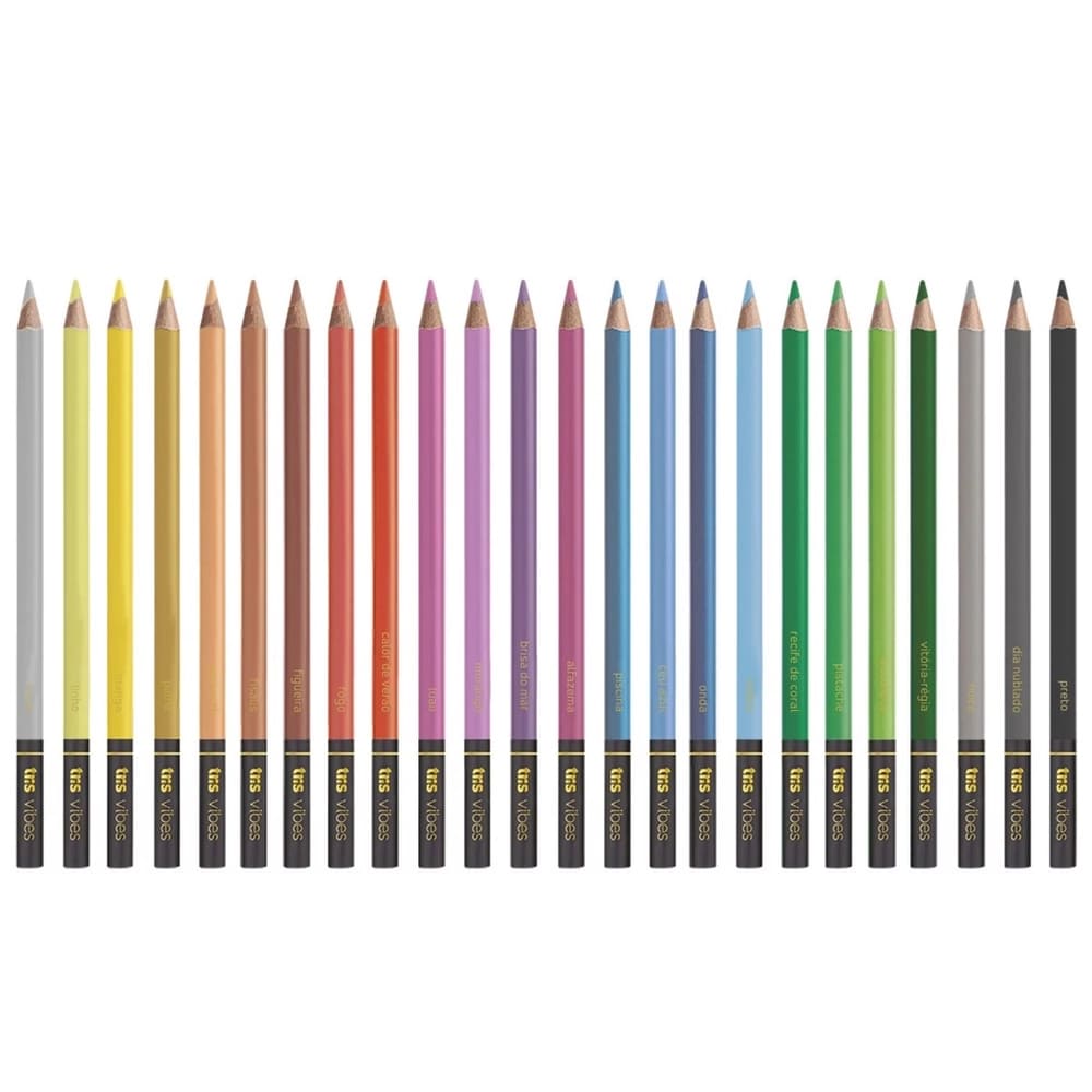Lápis de Cor TRIS Vibes Clássica Grande com 24 Cores