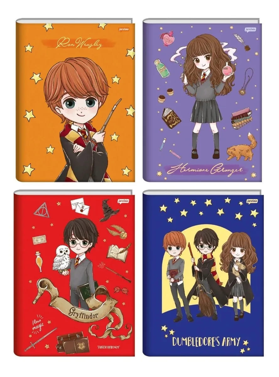 Caderno Brochura Jandaia Capa Dura Harry Potter 96 Folhas Sortido