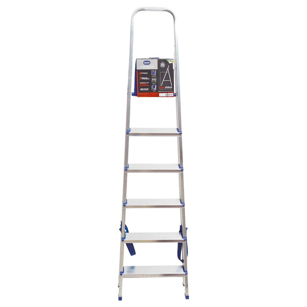 Escada de Alumínio 6 Degraus Mor - 5104