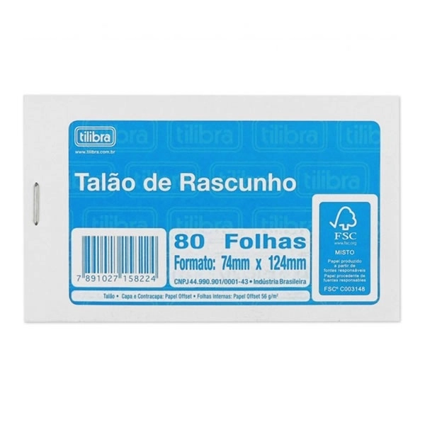 Talão de Rascunho Tilibra 80 Folhas