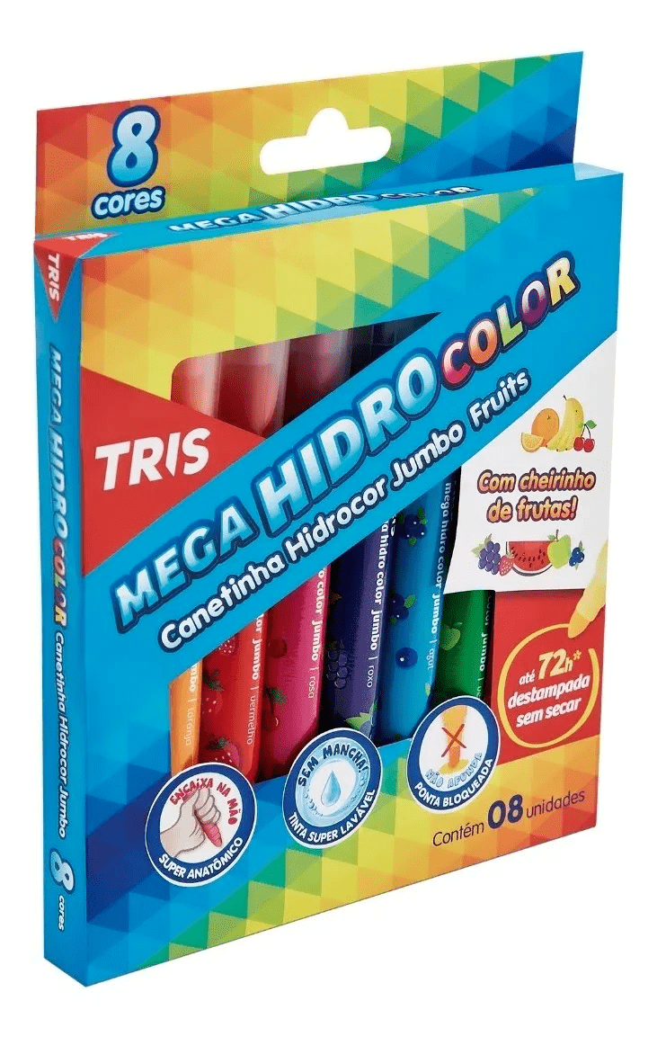 Caneta Hidrocor TRIS Mega Fruits 08x1