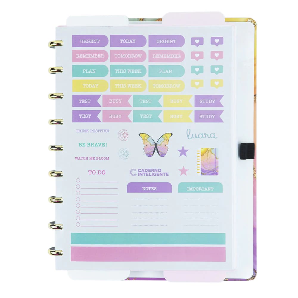 Caderno Inteligente Ci By Laura Aurora Grande 60 Folhas com Pauta e 20 Folhas Lisas