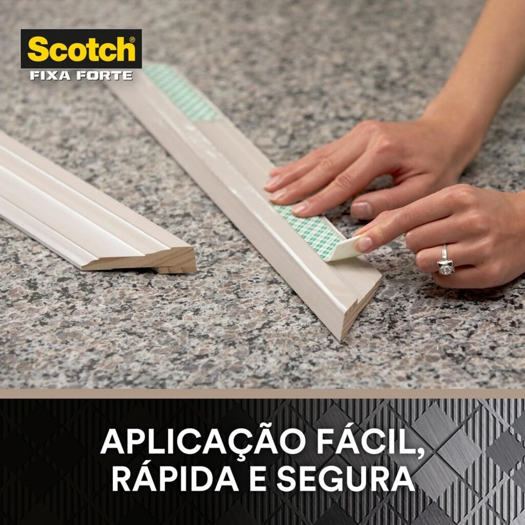 Fita Dupla Face de Espuma 19mm x 1,5 Metros Unitário Fixa Forte - Scotch 3M - HB004750194