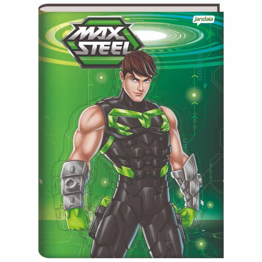 Caderno Universitário Jandaia Max Steel Capa Dura Brochura 80 Folhas
