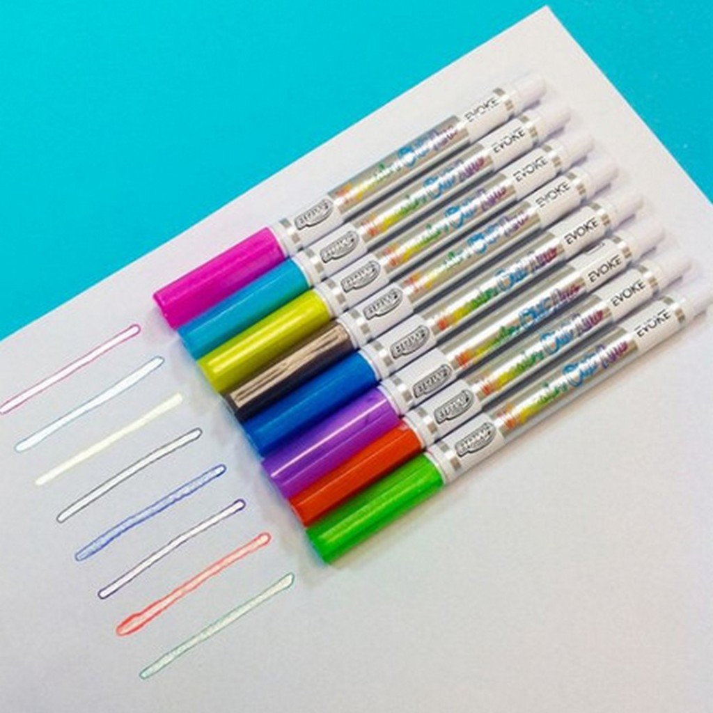 Caneta Marcador Artístico Outline 08 Cores Evoke BRW - CA8015