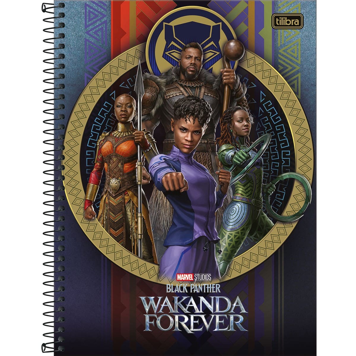 Caderno Universitário Tilibra Pantera Negra Capa Dura 80 Folhas 1 Matéria Sortido