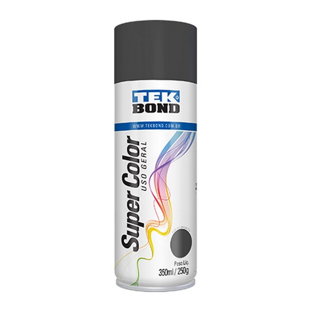 Tinta Spray Super Color Grafite Uso Geral 350ml/250g - Tekbond - 69957327132