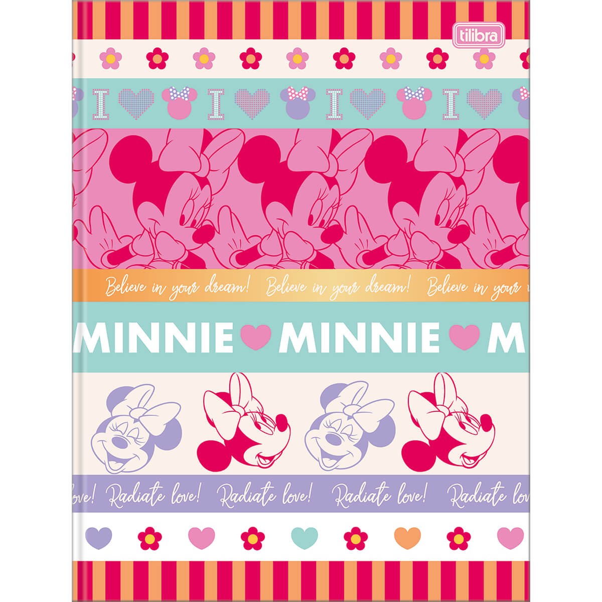 Caderno Brochura Tilibra Minnie Capa Dura 80 Folhas Sortido