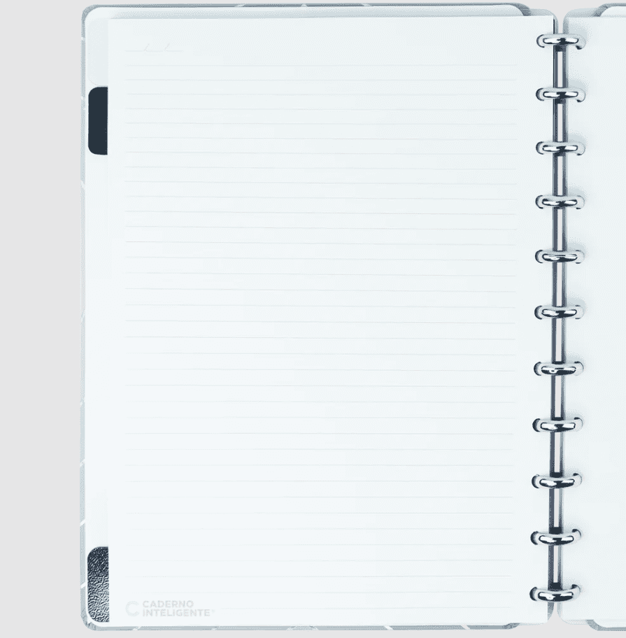 Caderno Inteligente Grey Love Grande 60 Folhas com Pauta e 20 Folhas Lisas