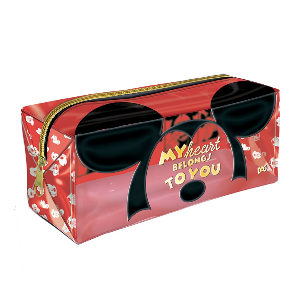 Estojo Escolar DAC Mickey Mouse Grande em PVC Cristal