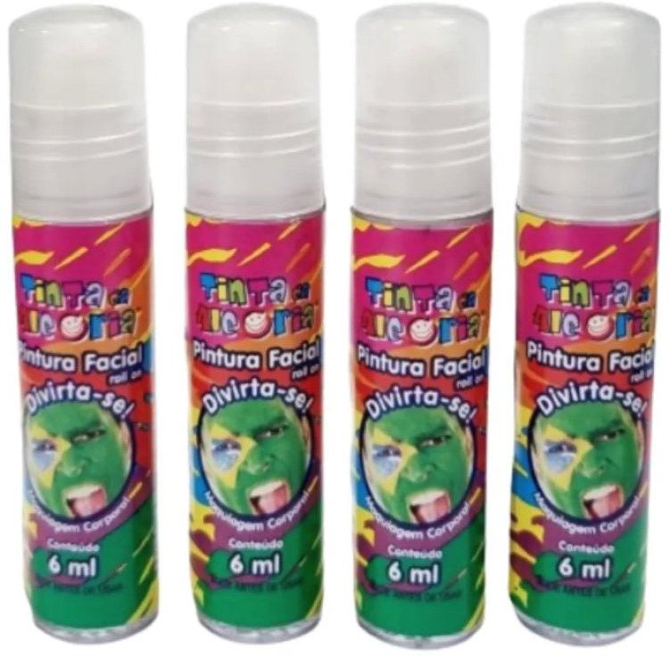 Tinta Pintura Facial Corporal Roll On 6ml Tinta da Alegria Brincadeira Carnaval Branca