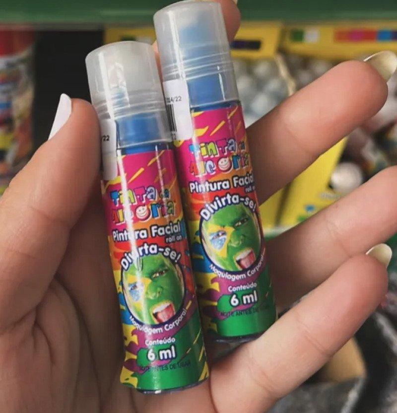 Tinta Pintura Facial Corporal Roll On 6ml Tinta da Alegria Brincadeira Carnaval Branca