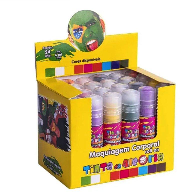 Tinta Pintura Facial Corporal Roll On 6ml Tinta da Alegria Brincadeira Carnaval Branca