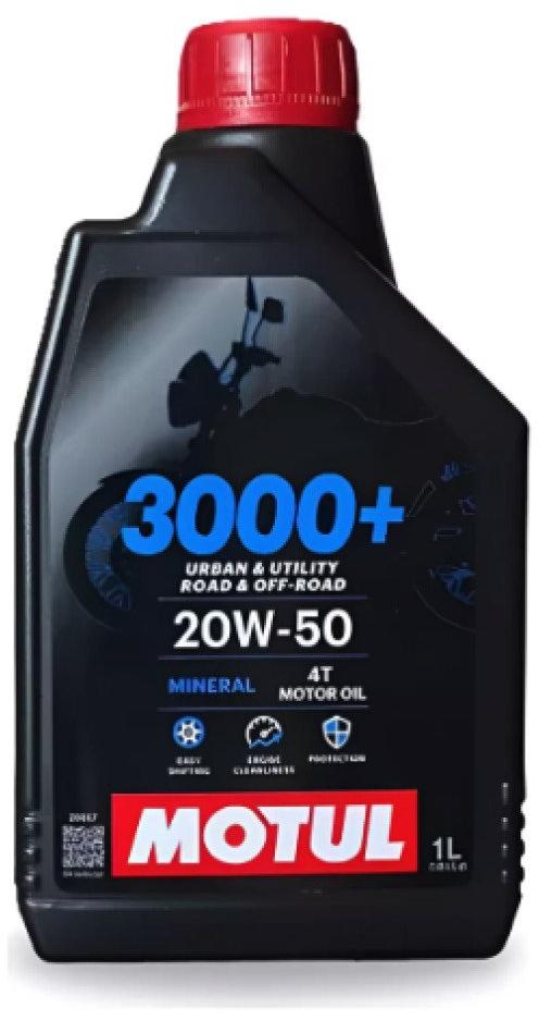 Óleo Para Motor de Moto MOTUL 3000+ 20W-50 4T Mineral 1L 110551