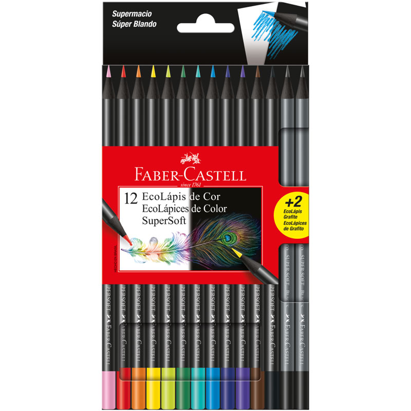 Lápis de Cor Faber Castell Supersolft 12 Cores Grande