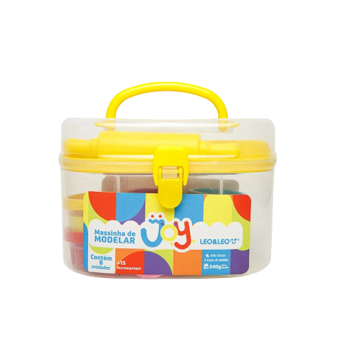 Kit Leo e Leo Massa de Modelar Joy Maleta com 8 Cores mais 15 Moldes