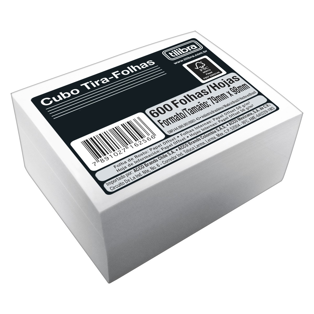 Cubo Tilibra Tira Folhas 600 Folhas sem Pauta