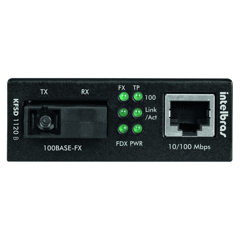 Conversor de Mídia Fast Ethernet Monomodo 20 Km Intelbras KFSD 1120 B