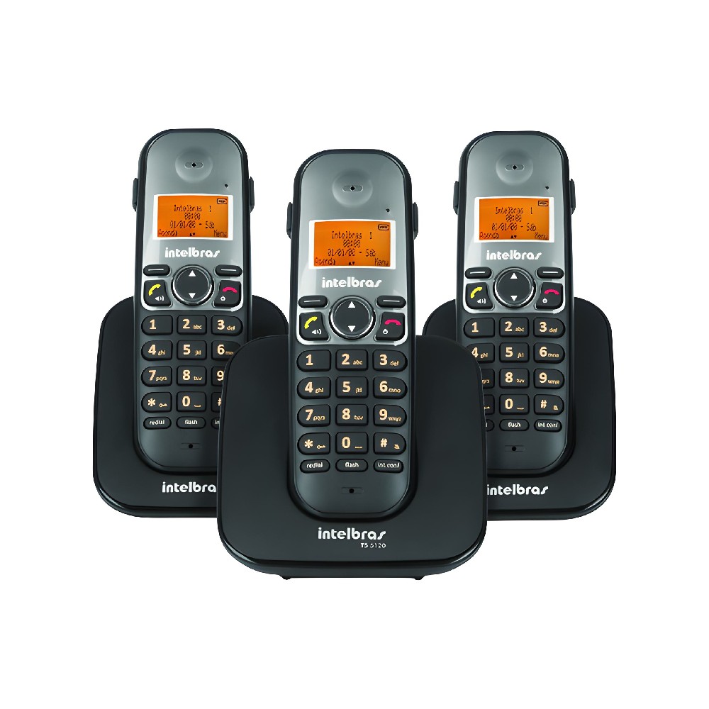 Kit Telefone Sem Fio Base + 2 Ramais TS 5123 Intelbras