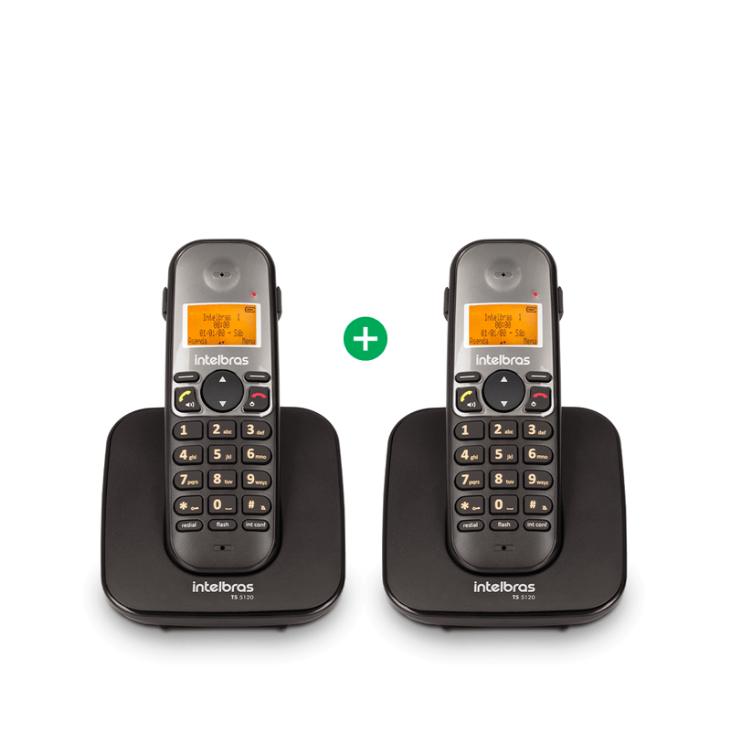 Kit Telefone Sem Fio Base + 2 Ramais TS 5122 Intelbras