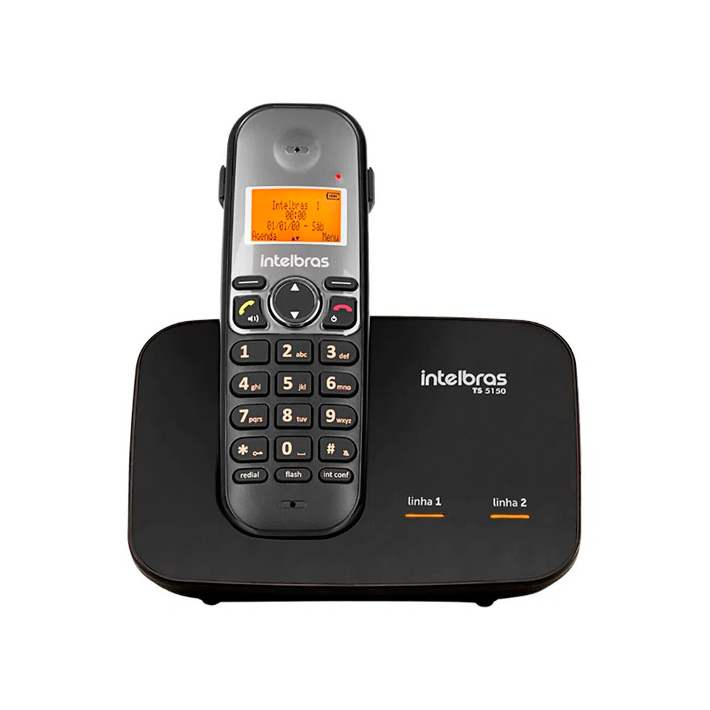 Telefone Sem Fio Entrada 2 Linhas TS 5150 Intelbras