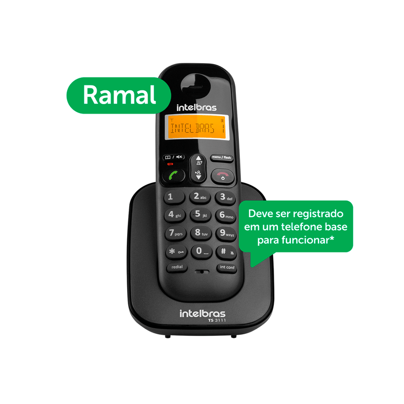 Ramal Sem Fio Intelbras TS 3111 Preto