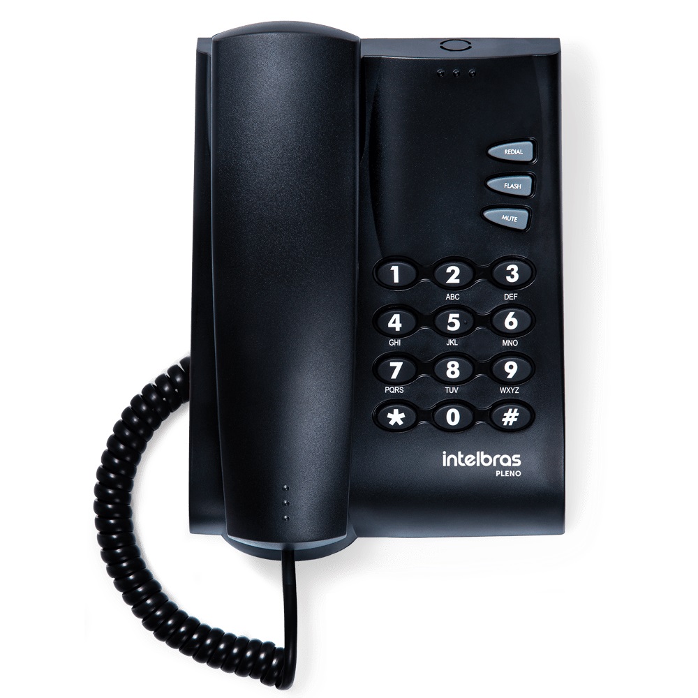 Telefone Padrão Intelbras Pleno Preto sem Chave - 4080051