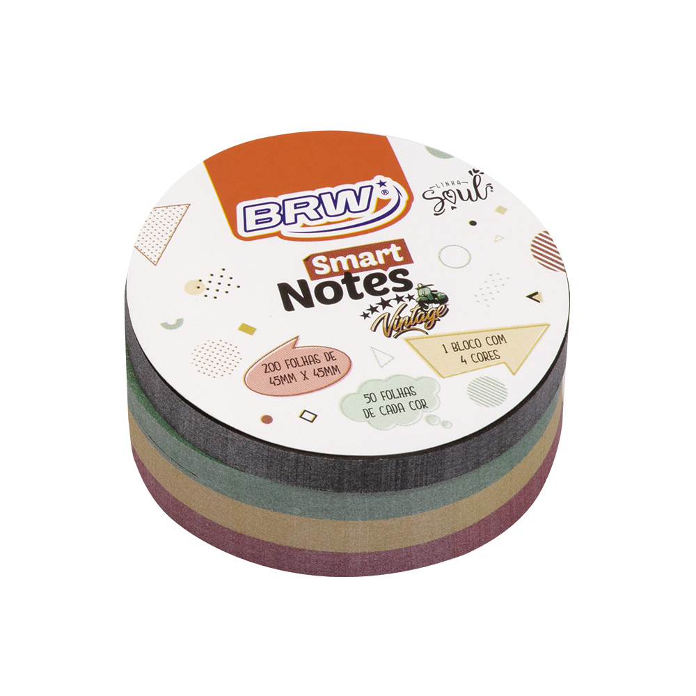 Bloco Adesivo BRW Smart Notes Round 45x45mm