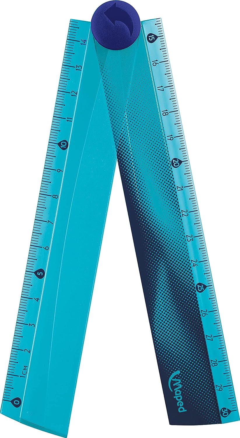 Régua Maped Nighrfal Dobrável Flow Pack 15 e 30cm Azul