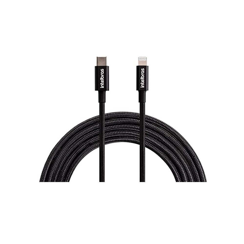 Cabo USB C - Lightning Preto nylon 1,5m Intelbras EUCL 15NP