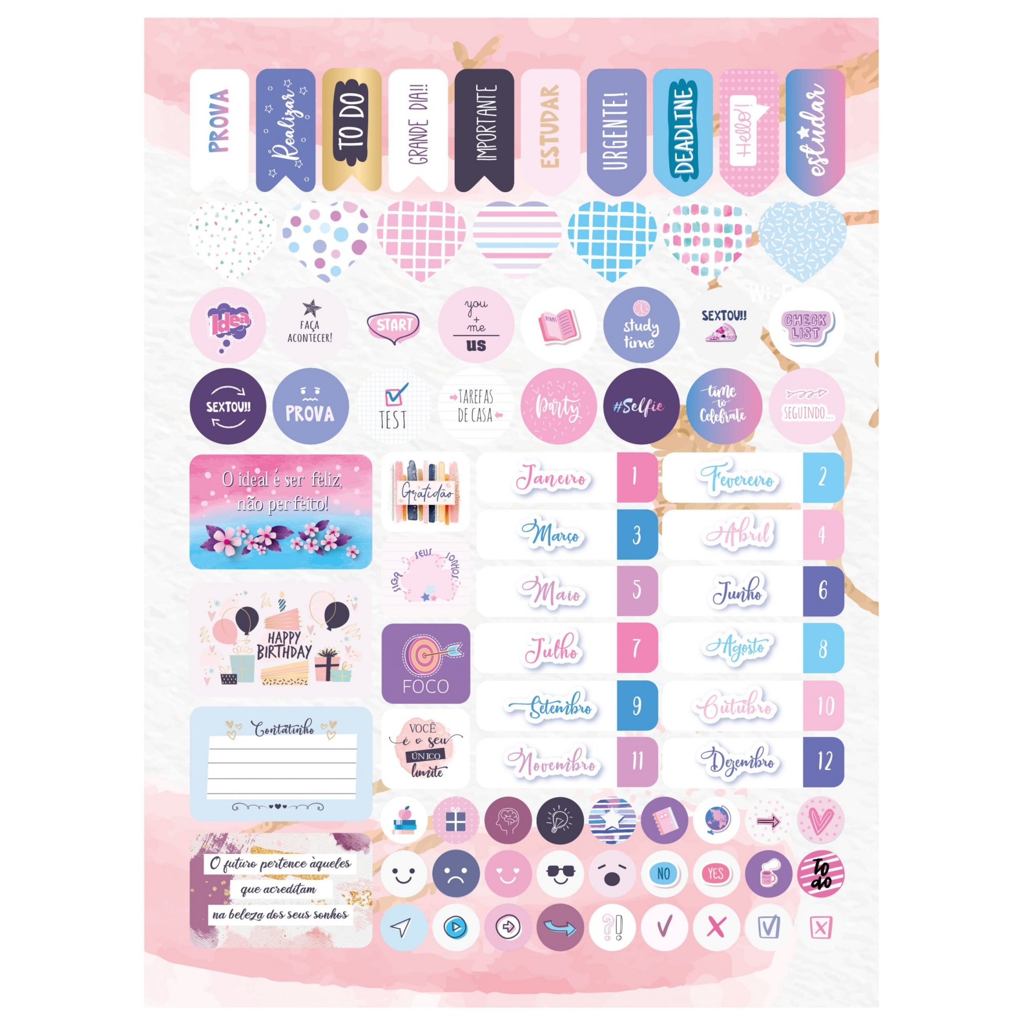 Planner São Domingos de Estudos Permanente Espiral 84 Folhas Sortido