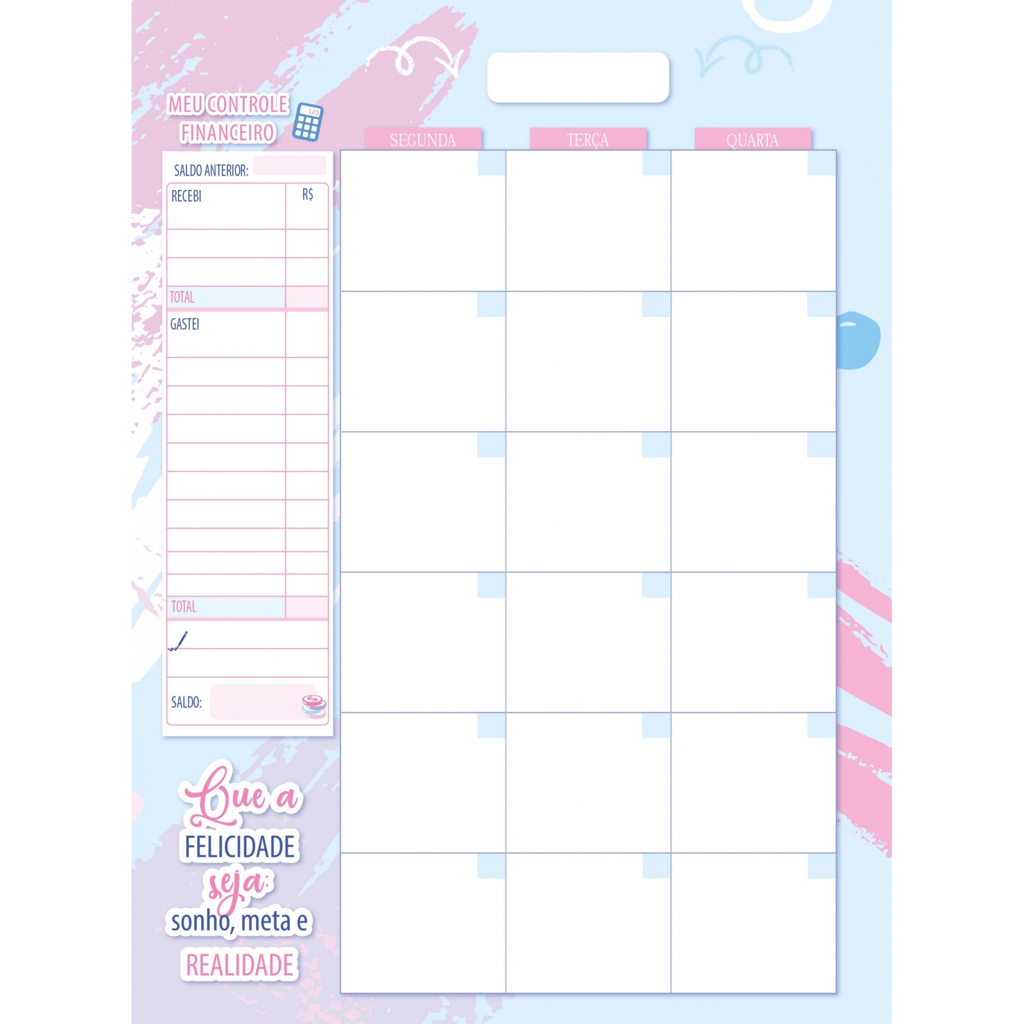 Planner São Domingos de Estudos Permanente Espiral 84 Folhas Sortido