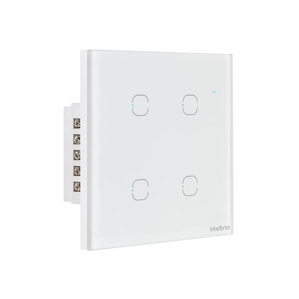 Interruptor Smart Wi-Fi Touch 4 Teclas Intelbras EWS 1004 Branco
