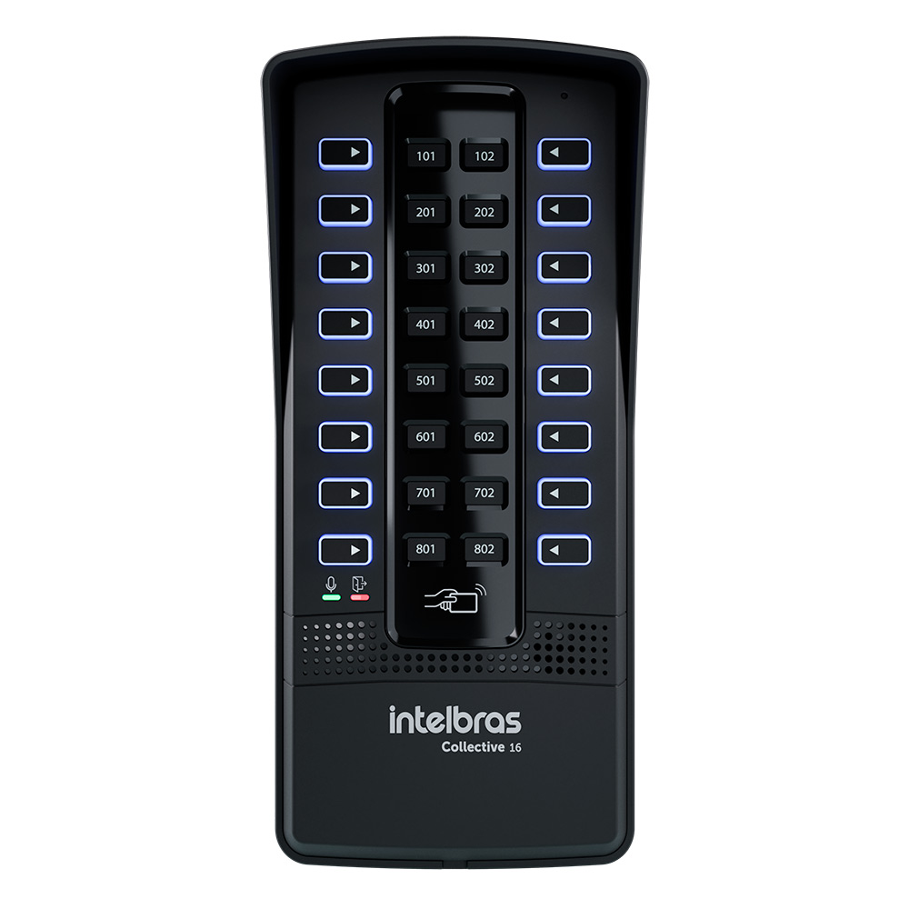 Central + Porteiro Coletivo Interligável Collective 16i Intelbras