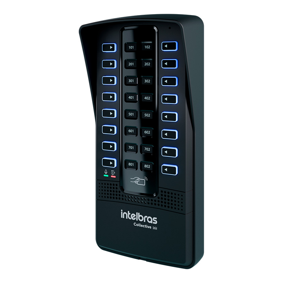 Central + Porteiro Coletivo Interligável Collective 16i Intelbras
