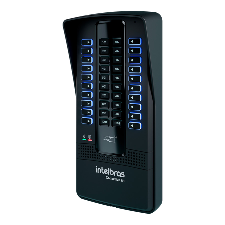 Central + Porteiro Coletivo Interligável Collective 20i Intelbras