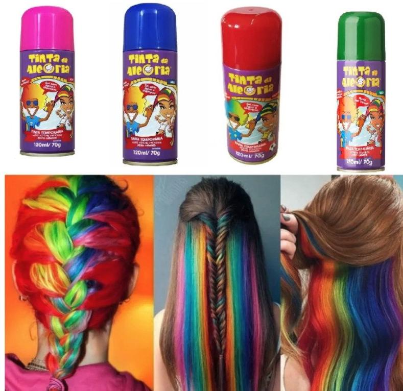 Tinta da Alegria Spray Colorido 120 ml Carnaval Prateado