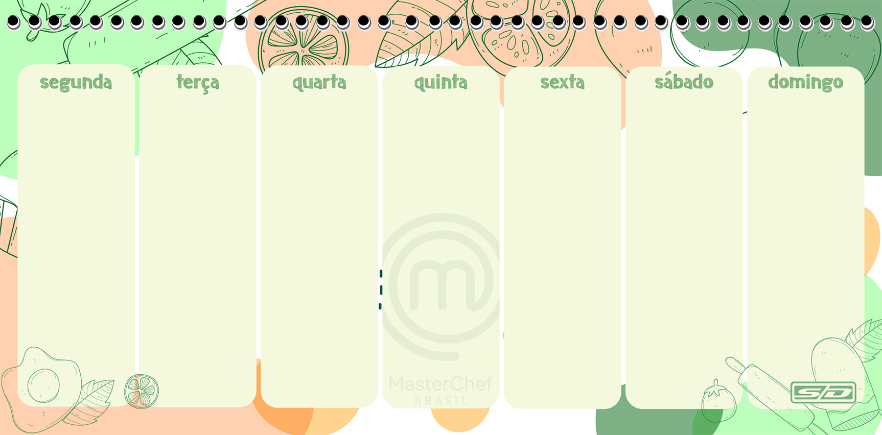 Planner São Domingos Espiral Permanente Masterchef 80 Folhas