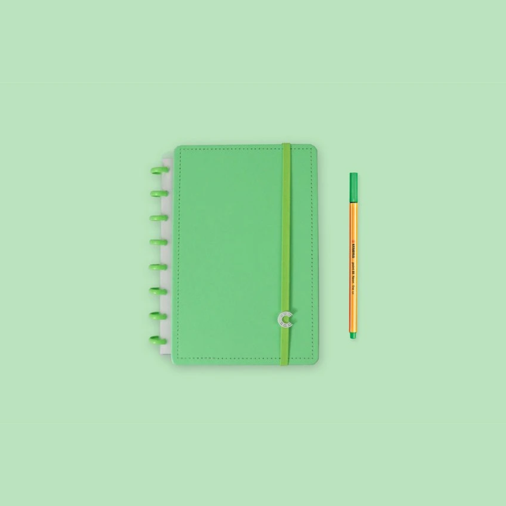 Caderno Inteligente All Green A5 Folhas com Pauta e 20 Folhas sem Pauta