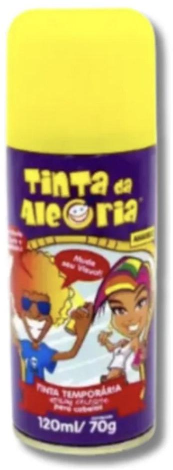 Tinta da Alegria Spray Colorido 150 ml Carnaval Amarela