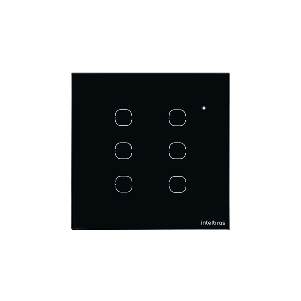 Interruptor Smart Wi-Fi Touch 6 Teclas Intelbras EWS 1006 Preto